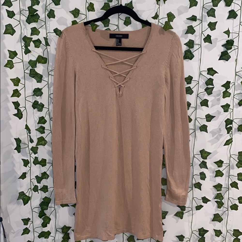 Tan Sweater Dress S/M
